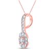 Image 2 : Round Diamond Oval Pendant 1/4 Cttw 10KT Rose Gold