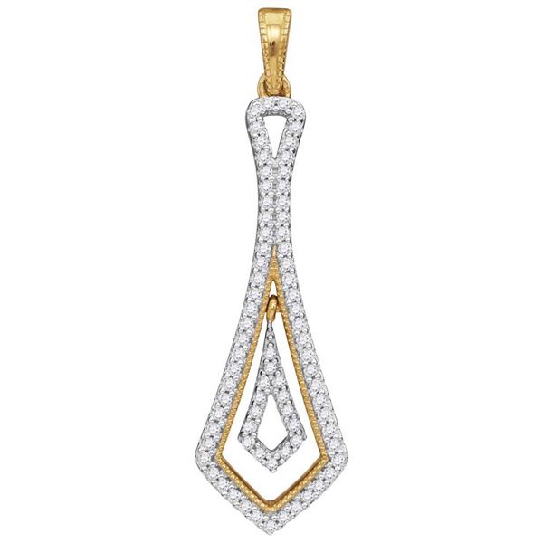 Round Diamond Geometric Fashion Pendant 1/4 Cttw 10KT Yellow Gold