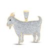 Image 1 : Round Diamond Goat Animal Charm Pendant 2-7/8 Cttw 10KT Yellow Gold
