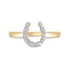 Image 2 : Round Diamond Lucky Horseshoe Ring 1/20 Cttw 10KT Yellow Gold