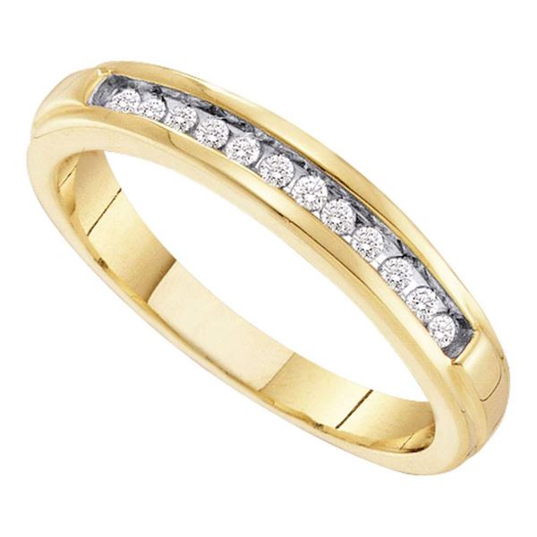 Round Diamond Single Row Band Ring 1/8 Cttw 10KT Yellow Gold