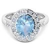 Image 3 : Natural 2.5 CTW Aquamarine & Diamond Ring 14K White Gold - REF-94F5N