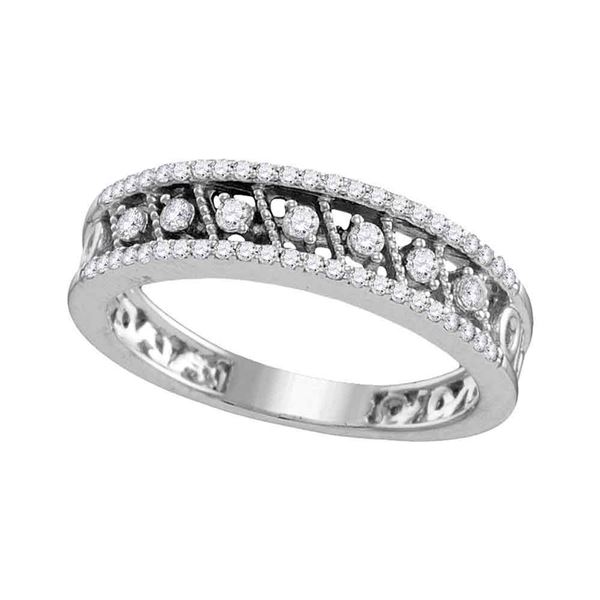 Round Diamond Band Ring 1/4 Cttw 10KT White Gold