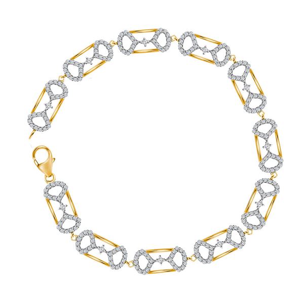 Round Diamond Fashion Bracelet 1 Cttw 10KT Yellow Gold