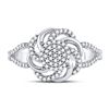 Image 2 : Round Diamond Flower Petals Cluster Ring 1/4 Cttw 10KT White Gold