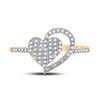 Image 2 : Round Diamond Heart Ring 1/5 Cttw 10KT Yellow Gold
