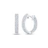 Image 1 : Round Diamond Hoop Earrings 1/5 Cttw 10KT White Gold