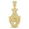 Image 1 : Round Diamond Money Bag Hands Charm Pendant 2 Cttw 10KT Yellow Gold