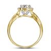 Image 2 : Diamond Cluster Bridal Wedding Ring Band Set 1 Cttw 14KT Yellow Gold