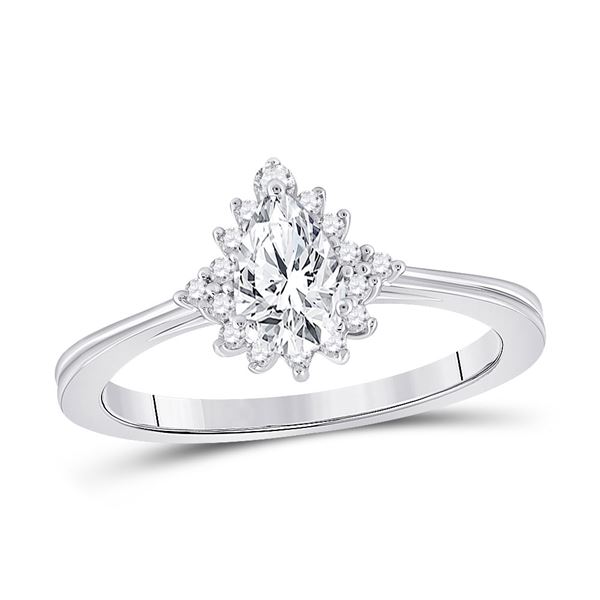 Solitaire Bridal Wedding Engagement Ring 5/8 Cttw 14KT White Gold