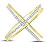 Image 2 : Round Diamond Crossover Band Ring 1/3 Cttw 10KT Yellow Gold