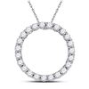 Image 1 : Round Diamond Circle Pendant 1/4 Cttw 14KT White Gold