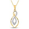 Image 1 : Round Diamond Fashion Pendant 1/8 Cttw 10KT Two-tone Gold