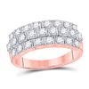 Image 1 : Round Diamond 3-Row Anniversary Ring 1 Cttw 14KT Rose Gold