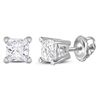 Image 1 : Princess Diamond Solitaire Stud Earrings 1/2 Cttw 14KT White Gold