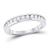 Image 1 : Round Diamond Wedding Single Row Band 1/2 Cttw 14KT White Gold
