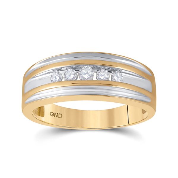 Round Diamond 5-stone Wedding Ring 1/4 Cttw 10KT Yellow Gold
