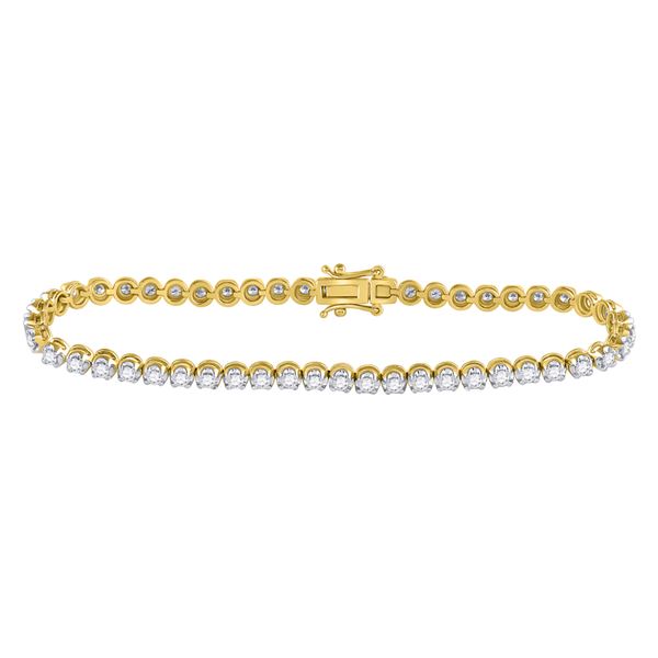 Round Diamond Classic Tennis Bracelet 2 Cttw 14KT Yellow Gold