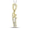 Image 2 : Round Diamond Kitty Cat Animal Pendant 1/20 Cttw 10KT Yellow Gold