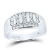 Image 1 : Round Diamond Wedding Channel Set Band Ring 1 Cttw 14KT White Gold