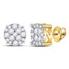 Image 1 : Round Diamond Cluster Earrings 1/4 Cttw 10KT Yellow Gold
