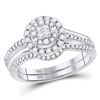 Image 1 : Bridal Wedding Ring Band Set 1/2 Cttw 14KT White Gold