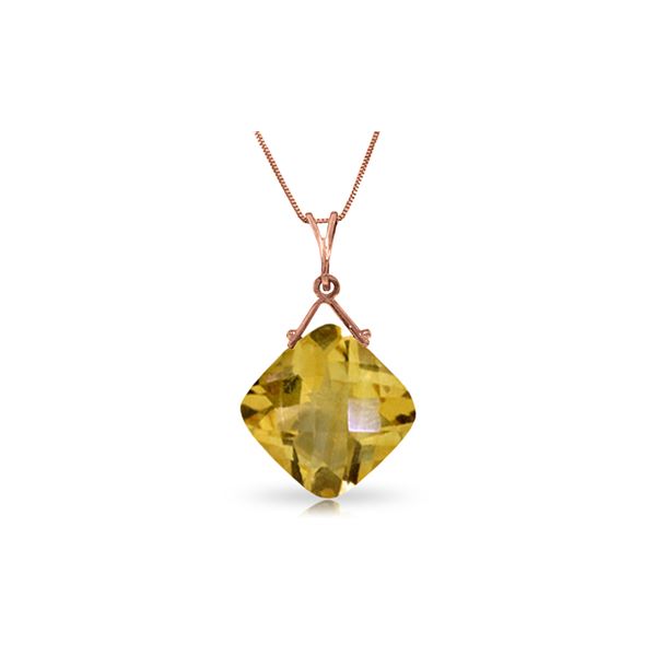 Genuine 8.75 ctw Citrine Necklace 14KT Rose Gold - REF-27W2Y