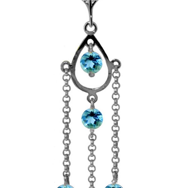 Genuine 1.50 ctw Blue Topaz Necklace 14KT White Gold - REF-29F7Z