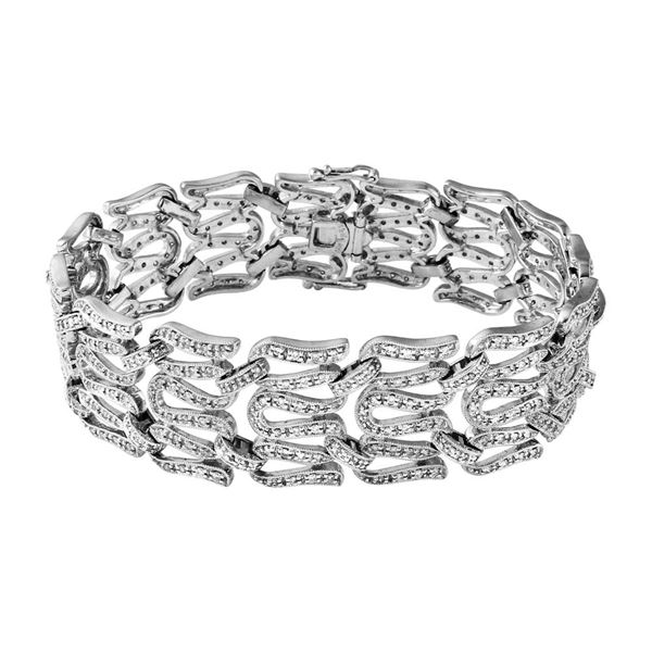 Natural 2.50 CTW Diamond Bracelet 18K White Gold - REF-544K5R
