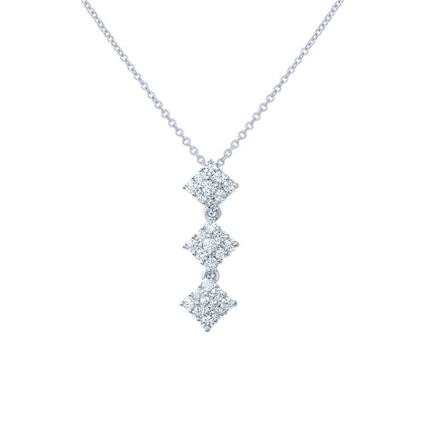 Natural 0.43 CTW Diamond Necklace 18K White Gold - REF-65W7H