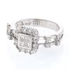 Image 1 : Natural 1.16 CTW Princess Diamond Ring 14K White Gold - REF-149T4X