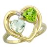 Image 1 : 2.61 CTW Diamond, Amethyst & Peridot Ring 10K Yellow Gold - REF-23W7F