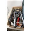 Image 2 : 2 BOXES OF MOTORCYCLE STAND, BOSCH TOOL CASE AND FABRIC ORGANIZERS