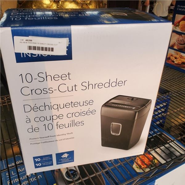 AS NEW INSIGNIA 10 SHEET CROSS CUT SHREDDER Big Valley Auction