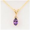 Image 1 : NEW 10TKT YELLOW GOLD GENUINE .35CT  AMETHYST AND .01CT DIAMOND PENDANT W/ STERLING CHAIN W/ APPRAIS