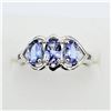 Image 1 : NEW STERLING SILVER GENUINE TANZANITE RING SIZE 7 W/ APPRAISAL $1000