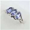 Image 2 : NEW STERLING SILVER GENUINE TANZANITE RING SIZE 7 W/ APPRAISAL $1000