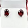 Image 1 : NEW STERLING SILVER GENUINE GARNET EARRINGS W/ APPRAISAL $750