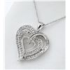 Image 2 : NEW STERLING SILVER DIAMOND HEART PENDANT W/ 18" STERLING CHAIN W/ APPRAISAL $1255