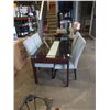 Image 2 : MODERN RAISED GLASSTOP DINING TABLE WITH 4 CHAIRS