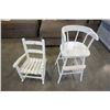 Image 1 : WHITE KIDS ROCKING CHAIR AND STOOL