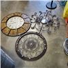 Image 1 : LARGE METAL CLOCK WITH 2 METAL CIRCULAR WALL HANGINGS