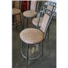 Image 2 : 4 METAL AND MICROFIBRE SWIVEL BAR CHAIRS