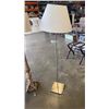Image 2 : 2 FLOOR LAMPS - ONE WOOD, ONE METAL