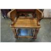 Image 2 : ANTIQUE CHAIR WITH PRESENTATION PLAGUE 1850S SOLID OAK