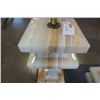 Image 8 : 2 LARGE HEAVY MID CENTURY ONYX MARBLE LAMPS - 40 INCHES TALL WITH SHADE HARP