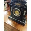 Image 2 : HEAVY BLACK STONE MANTLE CLOCK WITH KEY