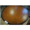 Image 2 : ROUND LEATHER INSERT ROLLING DINING TABLE WITH 3 CHAIRS