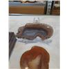 Image 2 : 2 SLABS SEMI PRECIOUS STONES, STONE ORB AND PUZZLE