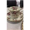 Image 2 : ROYAL ALBERT COTTAGE GARDEN CHINA CREAM AND SUGAR, SALT AND PEPPER AND 5 CUPS AND SAUCERS